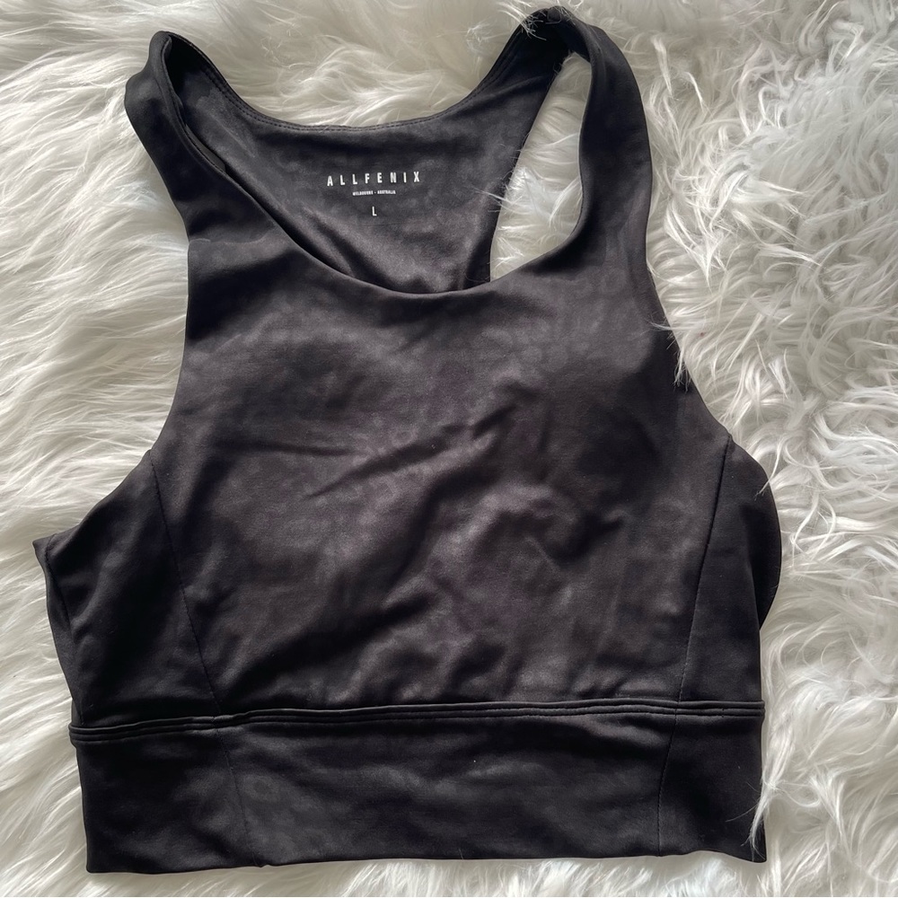 Allfenix black sports bra/crop top.